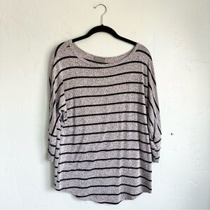 Market & Spruce Women’s Gray Black Striped Dolman Sleeve Top‎ Size Medium